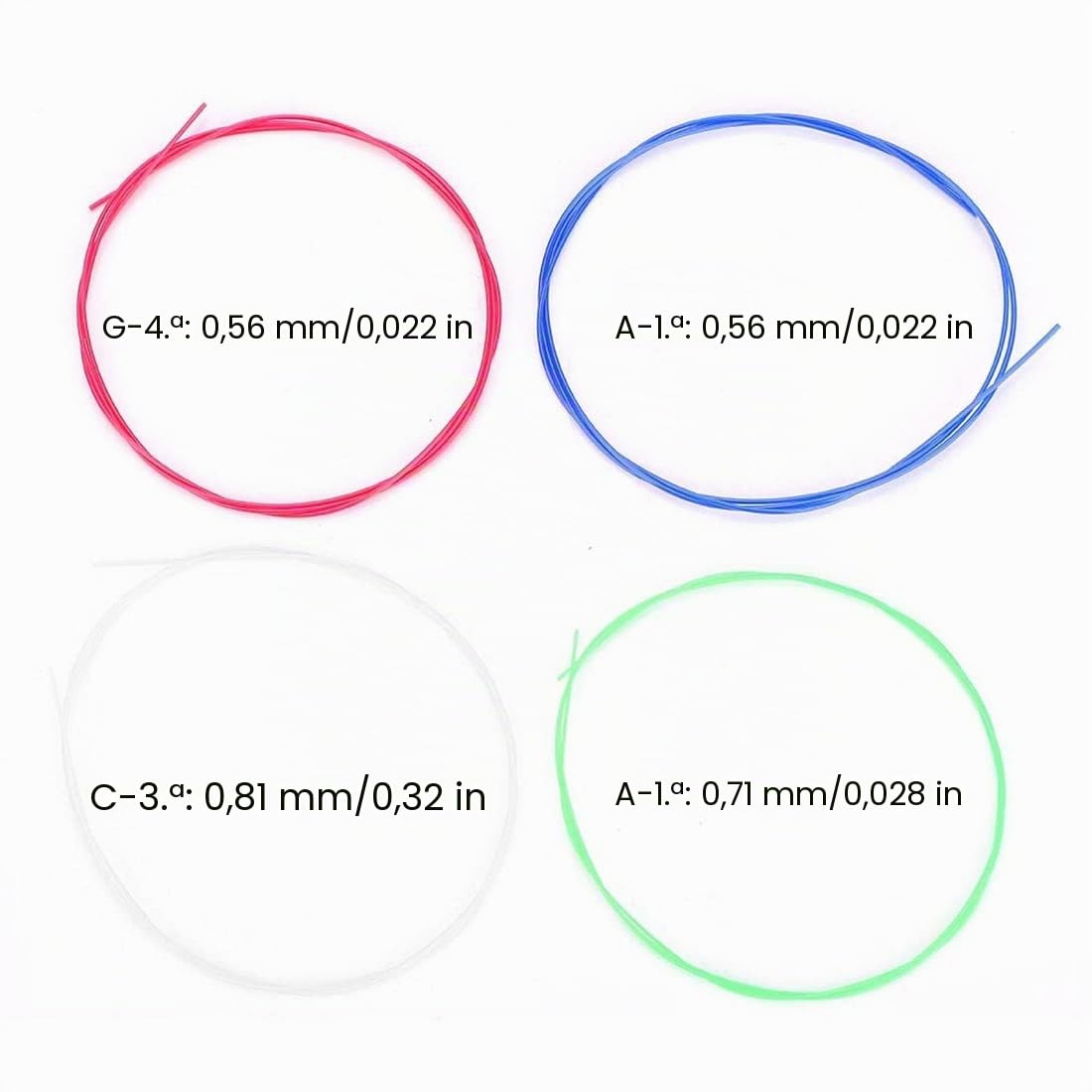 2 juegos de cuerdas para ukelele cuerdas de nailon accesorio para piezas de repuesto para ukelele de color blanco