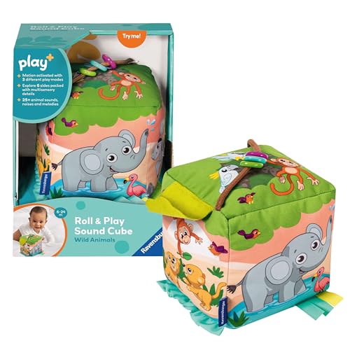 Ravensburger Play+ Roll & Play Soundwürfel Wilde Tiere - Babyspielzeug ab...