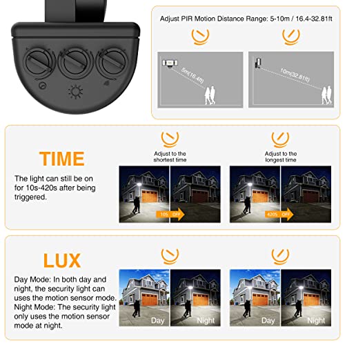 Onforu 70W Led Security Lights Motion Sensor Light Outdoor, 6200Lm Super Bright, 6000K, Ip65 Waterproof, Flood Light Motion Detector With 3 Head, Exterior Floodlight, Wall Light For Entryway, Garage #TOP5