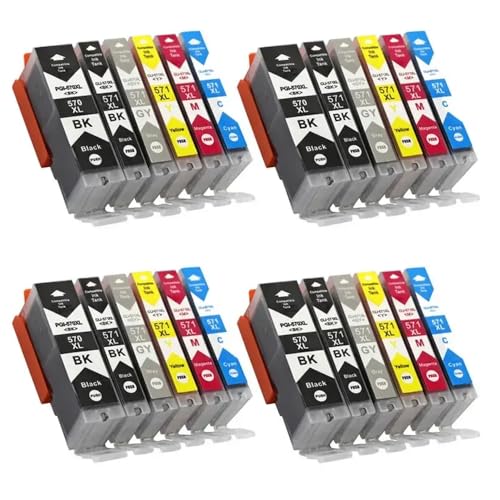 Cartouche d'encre PGI 570 CLI 571 XL pack de 24 pour imprimantes Canon MG5752 MG6850