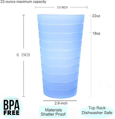 Miniatura 5 de KX-WARE Mixed Drinkware - Vasos de plástico de 22 onzas, vasos de fiesta, vasos de té helado, juego de 12 unidades, color verde azulado,