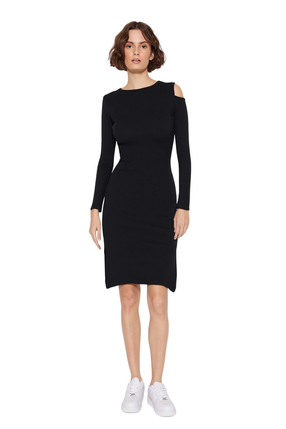 TRENDYOL Vestido De Punto Para Mujer Midi Bodycon Cuello En V