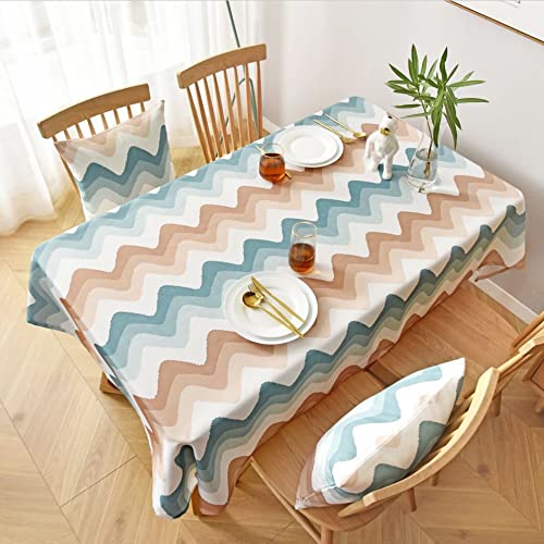 Creative Wave Stripe Household Tablecloth, Waterproof and Oil-Proof Tablecloth, Kitchen Decoration Tablecloth M-2 140x160cm