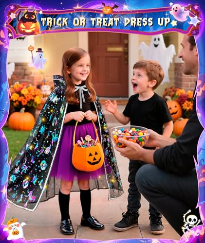 Capa Lumínica de Bruja para Niñas Halloween miniatura 4