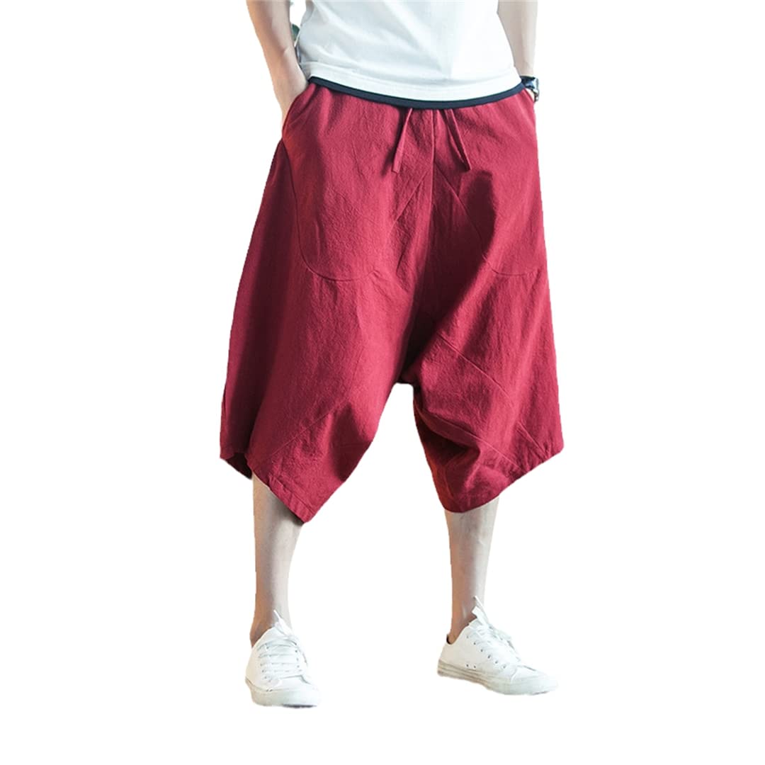 Short en coton et lin rouge XXL idéal pour vos sorties d'été relax