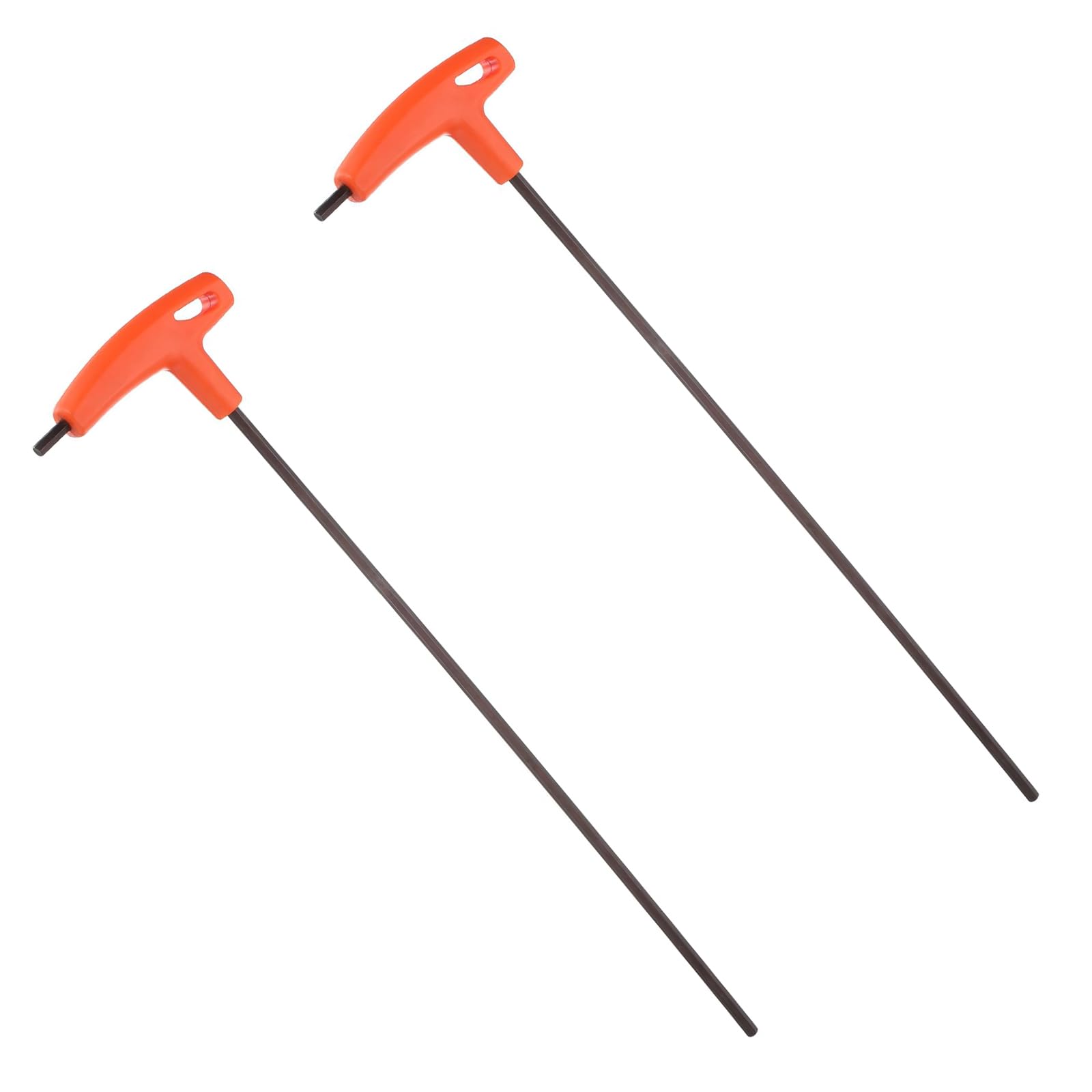 TA-VIGOR 2Pcs 5mm T-Handle Hex Key Wrench, Extra Long CR-V Steel T-Bar Spanner with Double-Head Design for Automotive, Bicycle, Motorcycle and Household Maintenance, Orange