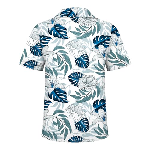 Image of Hawaiian Shirt for Men Tropical Shirts Summer Beach Button Down Short Sleeve Luau Aloha Floral Cruise Vacation Outfit 2026