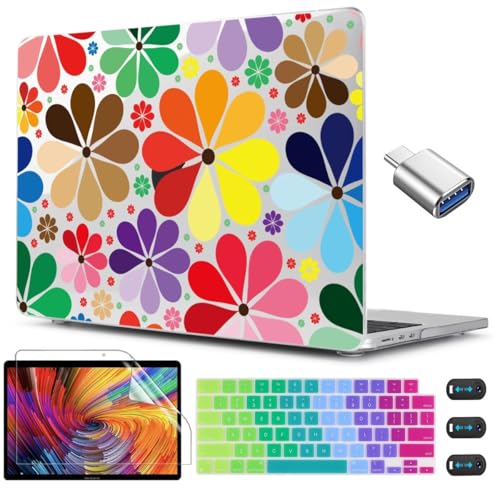 Coque MacBook Air 13 M2 M3 M4 rigide plastique fleurie CISSOOK