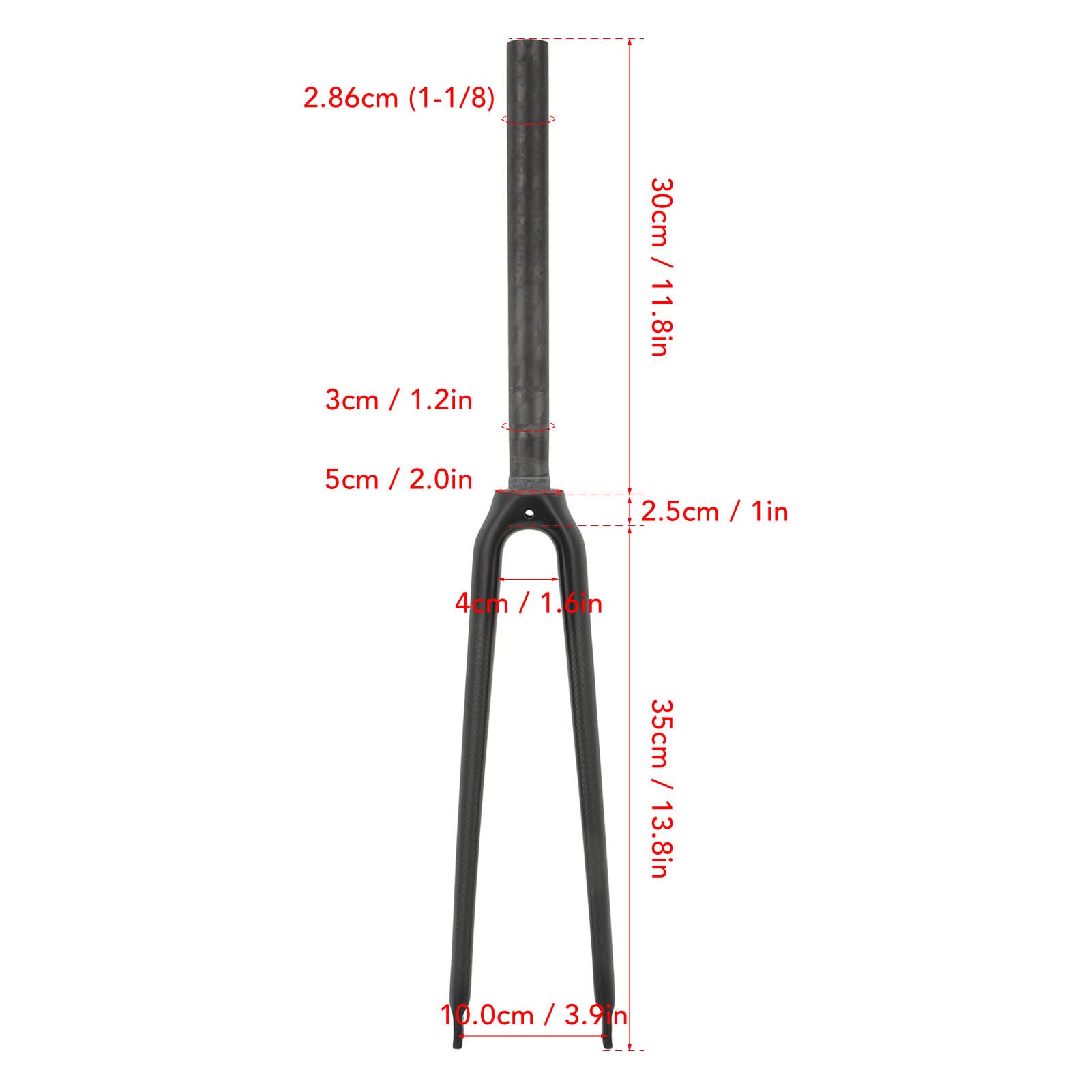 Forcella per Bici da Strada 700C, Forcella Rigida in Fibra di Carbonio, Strisce 3K Sgancio Rapido C Cerchione Freno Forcella Rigida Tubo Dritto, Forcelle Anteriori Superleggere Mountain Bike