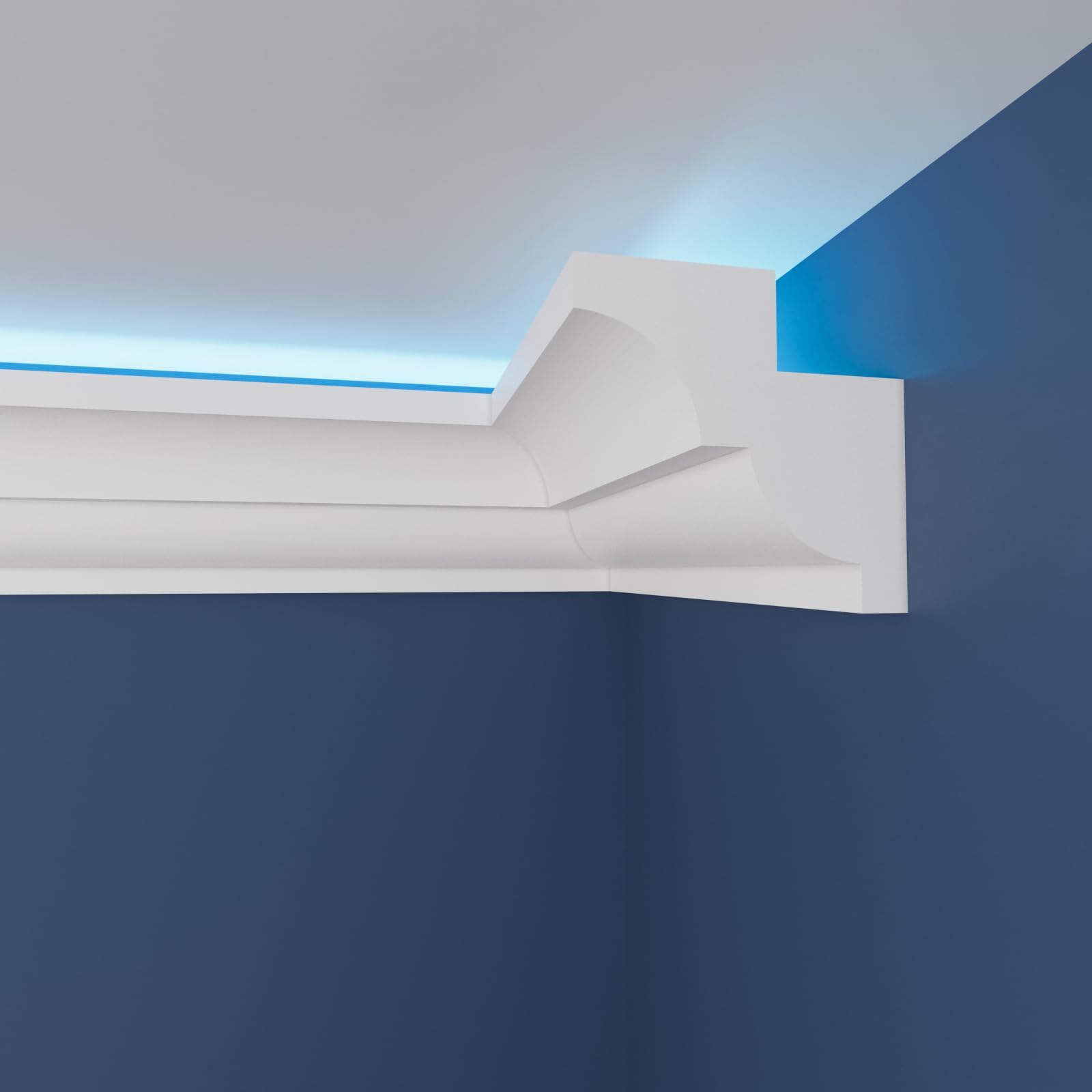 WOLDECOR Modern LED Ceiling Coving Cornice–Stylish XPS Lightweight Moulding Trim,Easy DIY Installation,Durable Decorative Coving for Walls and Ceilings with LED Lights (WLZ03, 16 Meters) — image 1