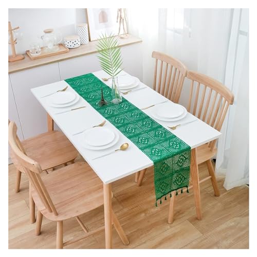Chemin de table en coton fait main avec pompons de table élégants - 8