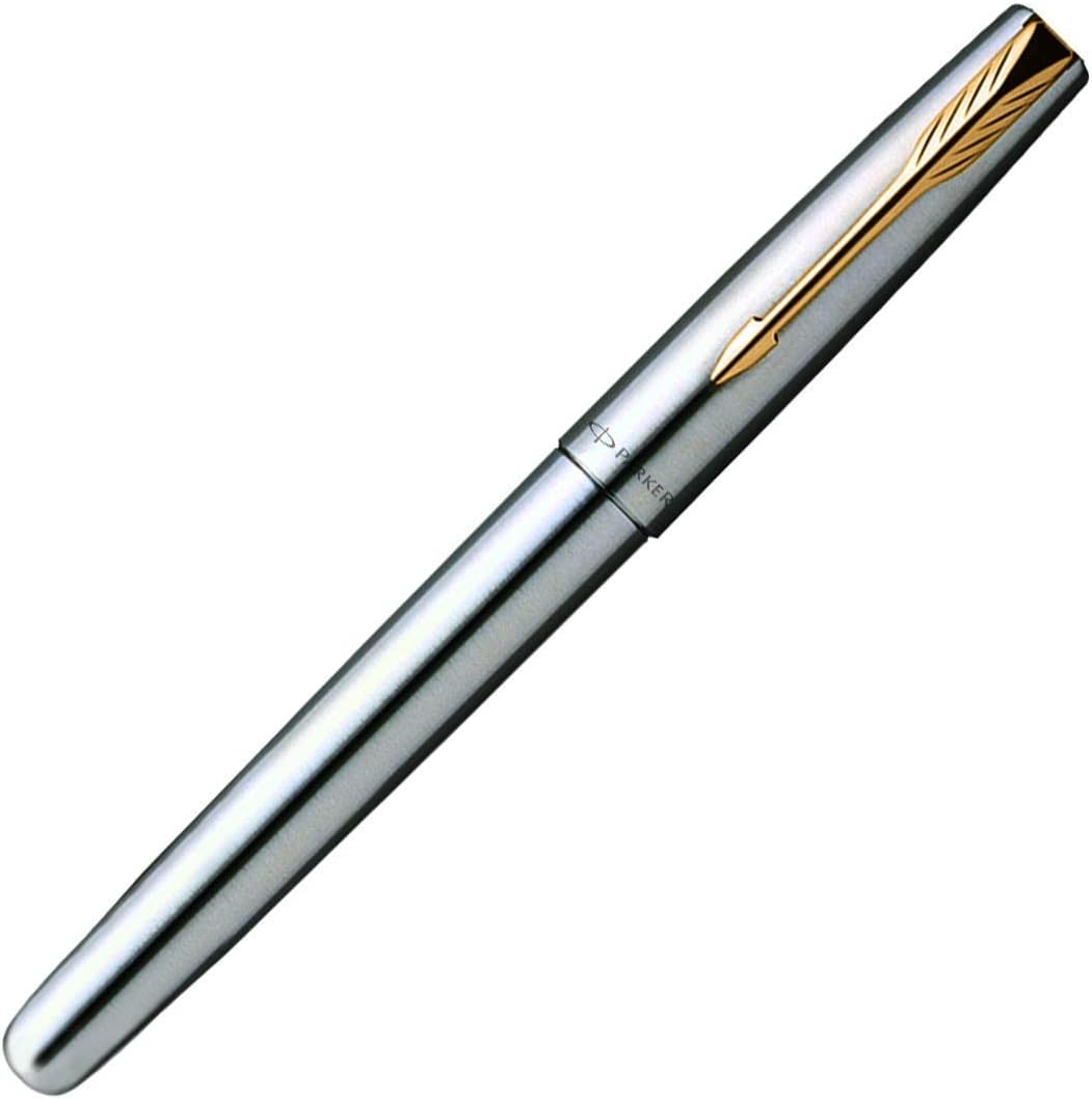 Parker Frontier Ballpoint Pen Stainless Steel & Gold In Box - Foto 3