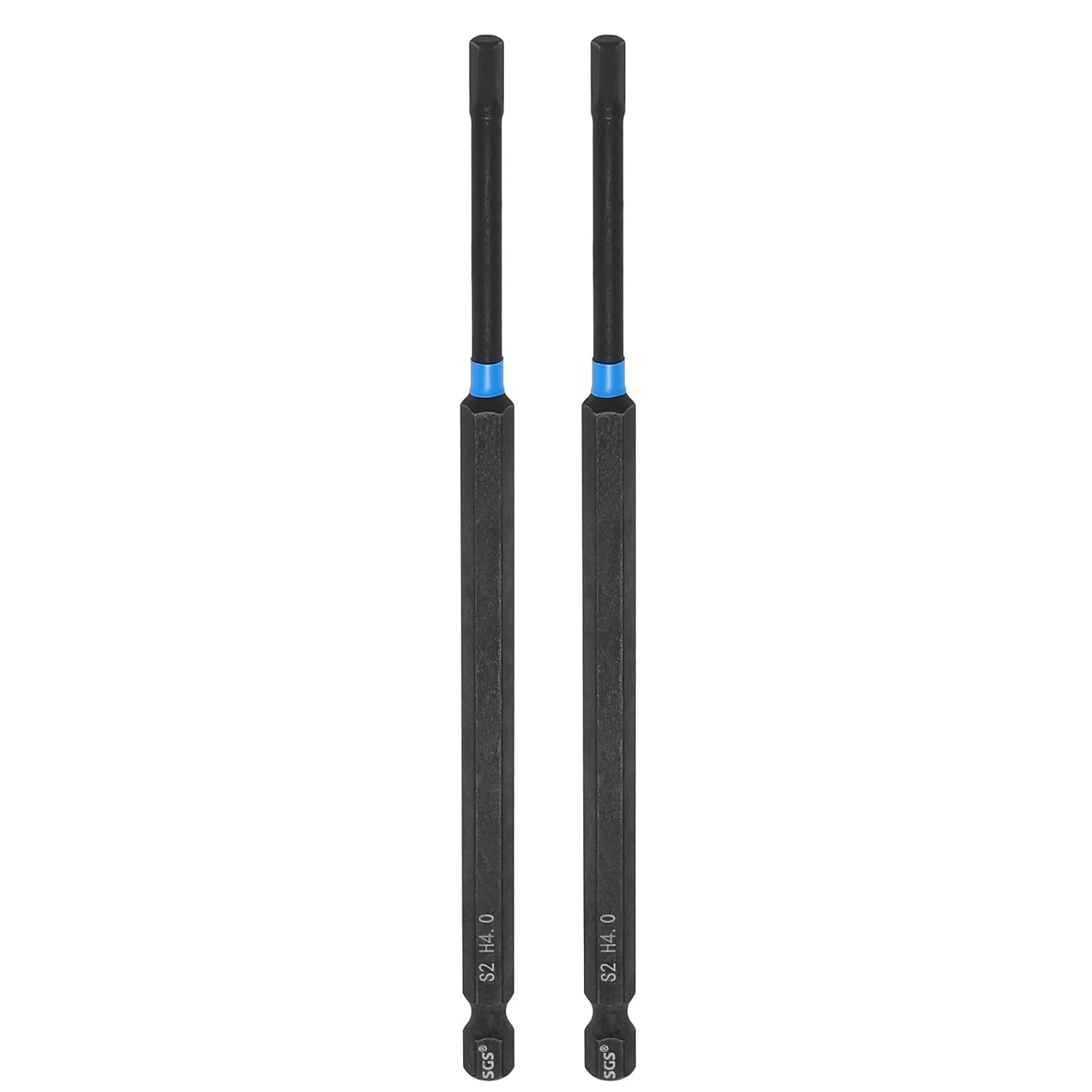 HARFINGTON 2pcs Hex Head Wrench Drill Bit 4mm(H4) 1/4" Hex Shank 6"(150mm) Length S2 Steel Magnetic Hexagon Impact Drivers Metric Screwdriver Bit