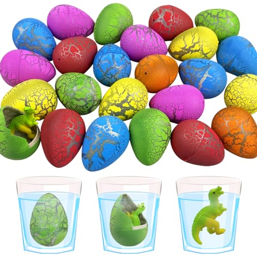 JoFAN 24 PCS Dinosaur Eggs That Hatch Growing Easter Eggs with Mini Dinosaur Toys Inside for Kids Boys Girls Christmas Stocking Stuffers Party Favors Gifts