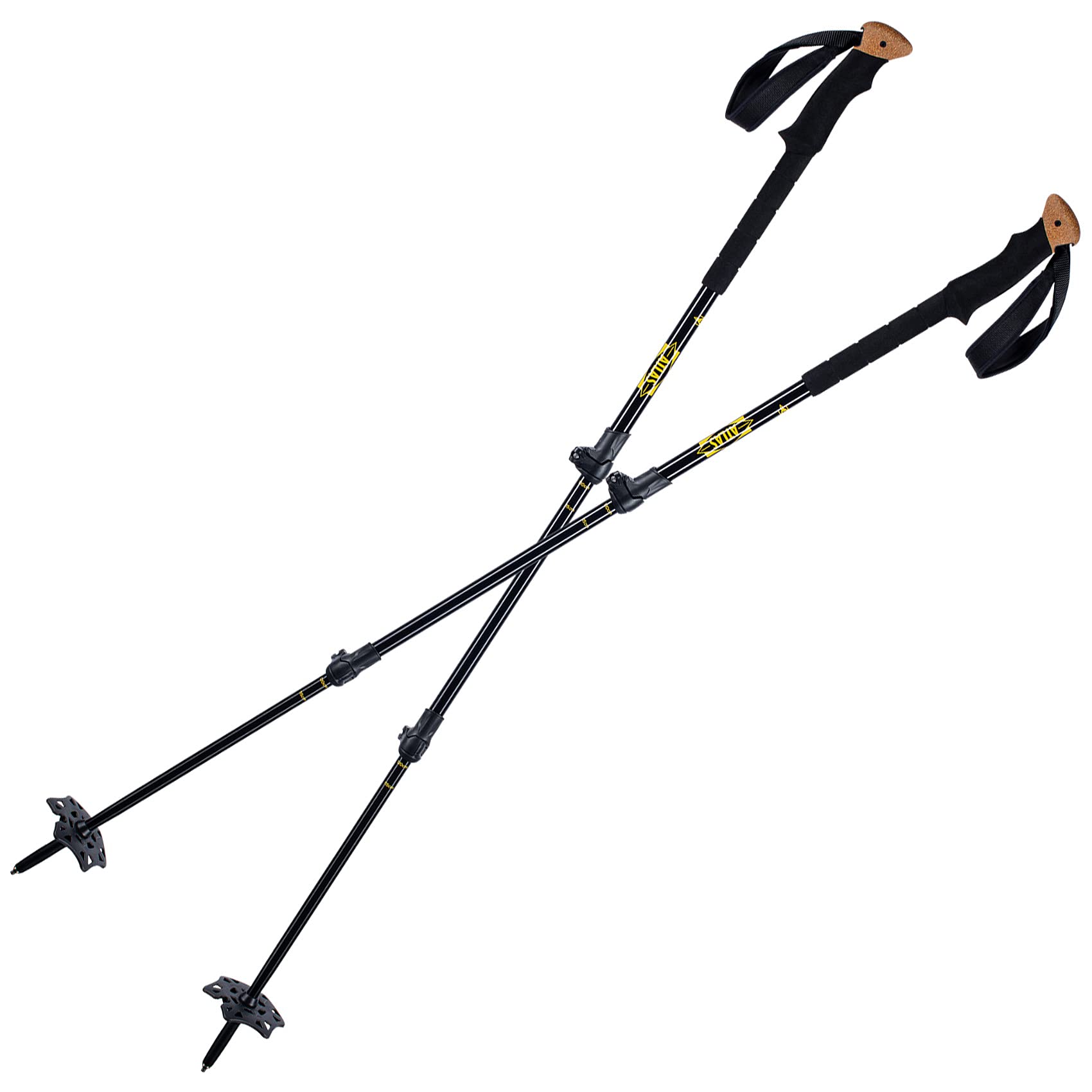 Atlas Snowshoes Lot de 3 bâtons de Montagne Unisexes, Noir, Taille Unique