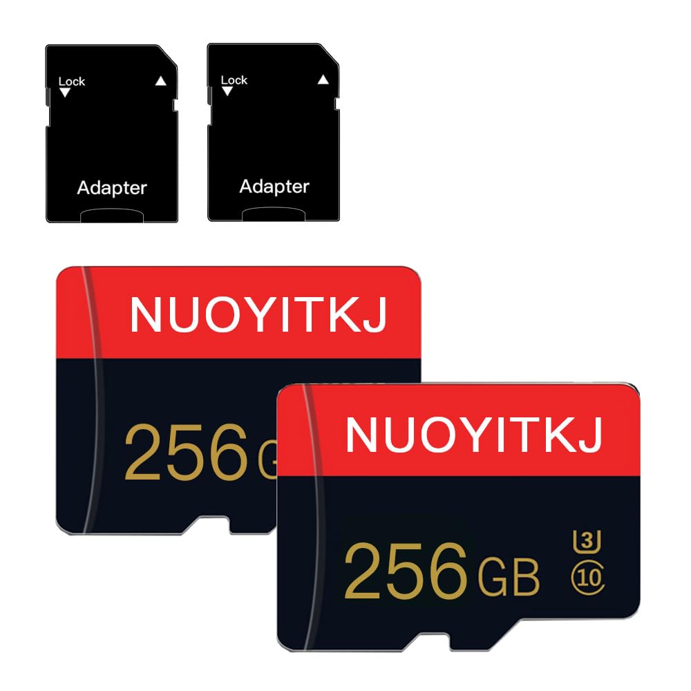 2 Pack 256 GB Memory Card -Kartenklasse 10 Speicherkarte mit -Adapter Hochgeschwindigkeit TF -Karte für Tablet, Kamera, Drohne