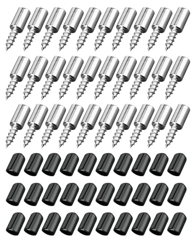 HUVZOR 30 Pezzi Reggimensola con Protezione in Gomma, Perni per Mensole in Acciaio Massiccio, Supporto Autofilettante, Supporti Tasselli per Ripiani Legno e Mobili Guardaroba