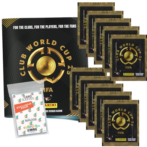 Paquete con FIFA Club World Cup 2025 - Pegatinas coleccionables - 1 álbum + 10 bolsas + fundas exclusivas Collect-it