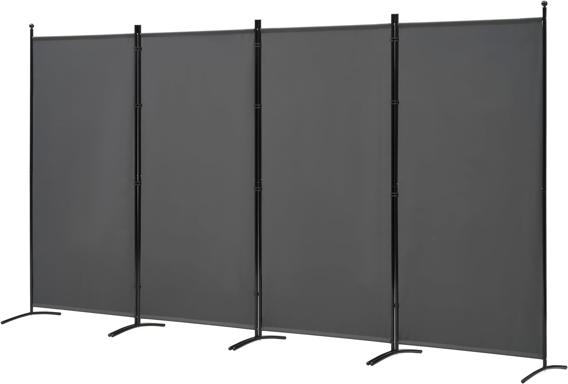 Spurgehom 4 Panel Room Dividers Folding Privacy Screen, Freestanding Fabric Partition Portable Room Partition Wall Dividers for Home Office Room Restaurant, 136" W X 72" H (Grey)
