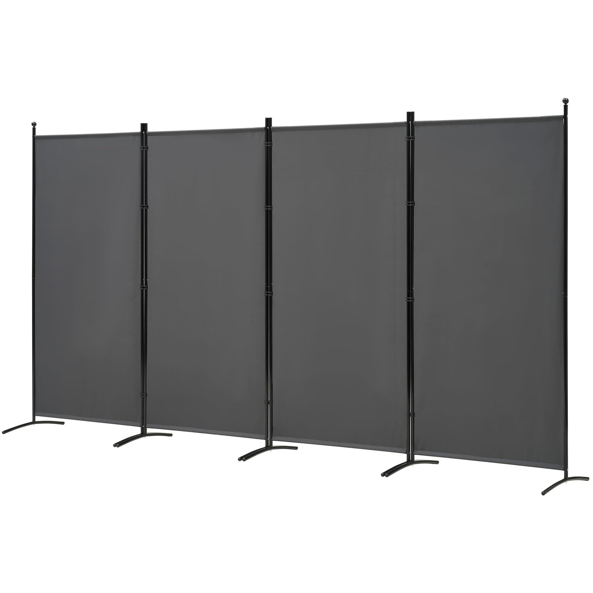 Spurgehom 4 Panel Room Divider Folding Privacy Screen, Freestanding Fabric Partition Portable Room Partition Wall Dividers for Home Office Room Restaurant, 136" W X 72" H (Grey)