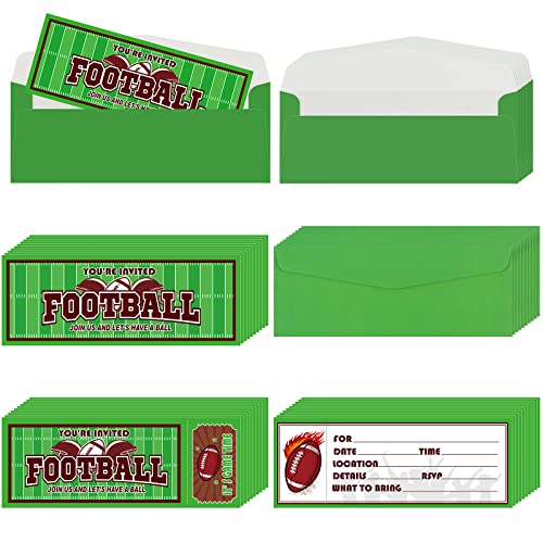 50 Pieces Football Birthday Invitations With Envelopes Sports Themed Football Party Invitations Birthday Invitations For Boys Girls Birthday Party Invitations Favors For Baby Shower (Football) #TOP25