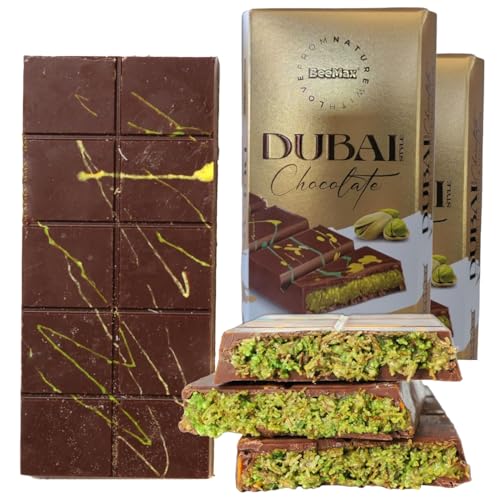 BeeMax Authentic Dubai-Style Chocolate Bar - 7oz (Pack of 2)
