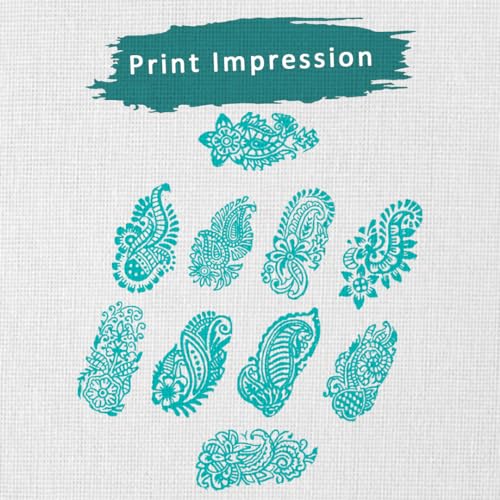 Image of Wooden Indian Traditional Design Printing Stamps /Blocks for Printing Saree Border /Dresses /Craft Card Making /Scrapbook /Clay Pottery (Set of 10)