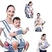 SaponinTree Porte-Bébé Ergonomique pour Bébé, Porte Bébé Dorsal Multifonctionnel avec Siège à Hanche, Sangle Respirable Réglable, Chapeau Amovibles, pour Nouveau-né et Petit Enfant