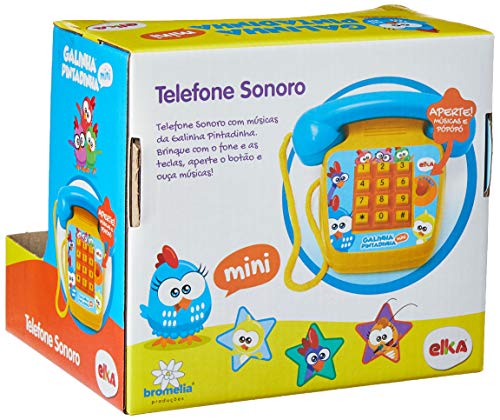 Telefone Sonoro - Galinha Pintadinha Mini, Elka, Amarelo/Azul