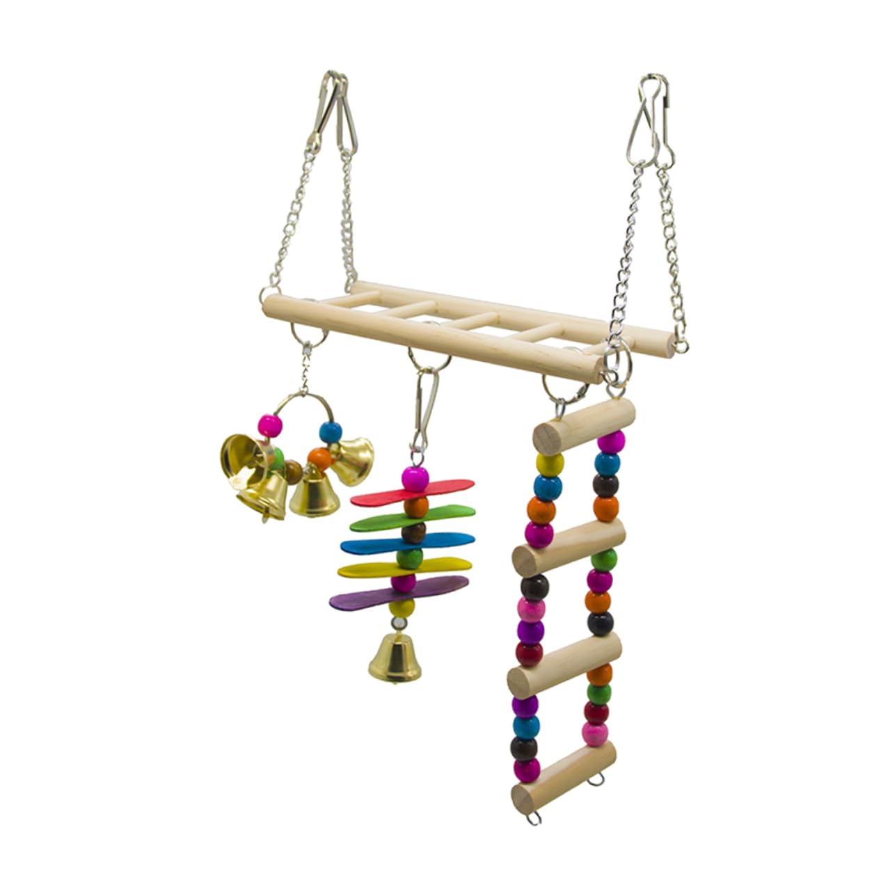 Beavorty 3stücke Pet Bird Ladder Spielzeug Set Vogelkäfig Kletterleiter Mit Hängematte Und Spielbrücke Für Papageien Und Wellensittiche Interaktive Kletter Und Schaukelspielzeuge Für