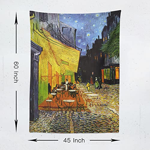 Chitteri Vincent Van Gogh The Cafe Terrace At Night Hanging Tapestry 60" X 45" Polyester Wall Art For Home Decoration #TOP5