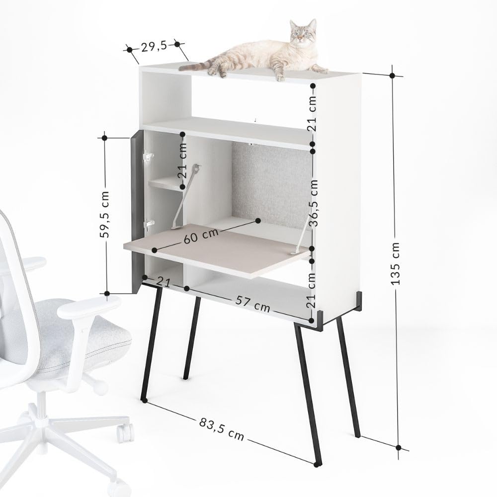 Mobile Multiuso scrivania Tatti Colore Light Mocha Bianco Antracite