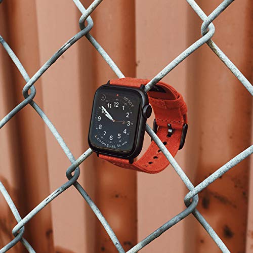 Archer Watch Straps - Canvas Straps for Apple Watch (Tangelo Orange, Gray, 44/45/46/49mm)