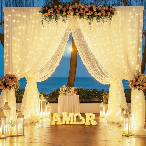 Fondo fotográfico 10x10 pies beige con luces USB miniatura 5