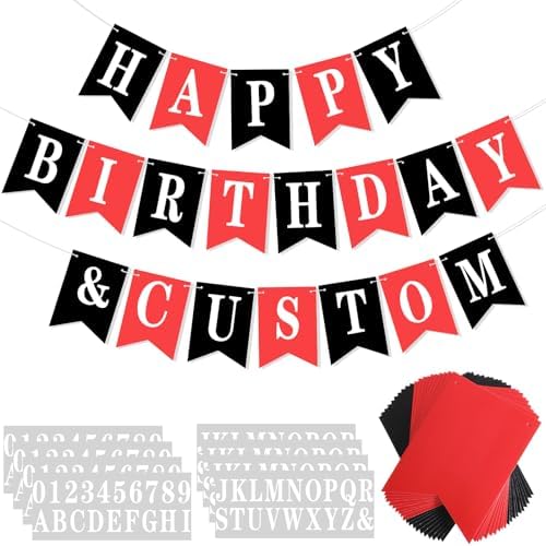 Mooliwe 171 Pcs DIY Custom Banner Kit Make Your Own Sign, Red Black