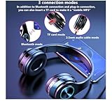 TFUFR Bluetooth Headphones Over Ear, Wireless Headphones Over Ear, Foldable Lightweight Wireless Headphones with Built-in Noise Reduction Microphone for Online Class, Office, PC, Phone - Image 2