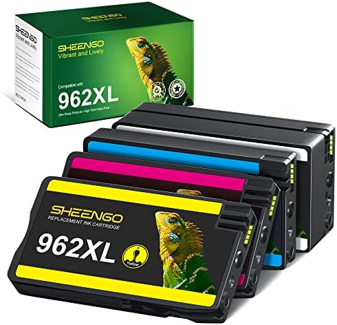 962XL Ink Cartridges Combo Pack Remanufactured Replacement for HP 962 XL HP962XL Ink Cartridges for OfficeJet Pro 9015 9010 9025 9018 9012 9020 9028 Printer (Black, Cyan, Megenta, Yellow, 4 Pack)