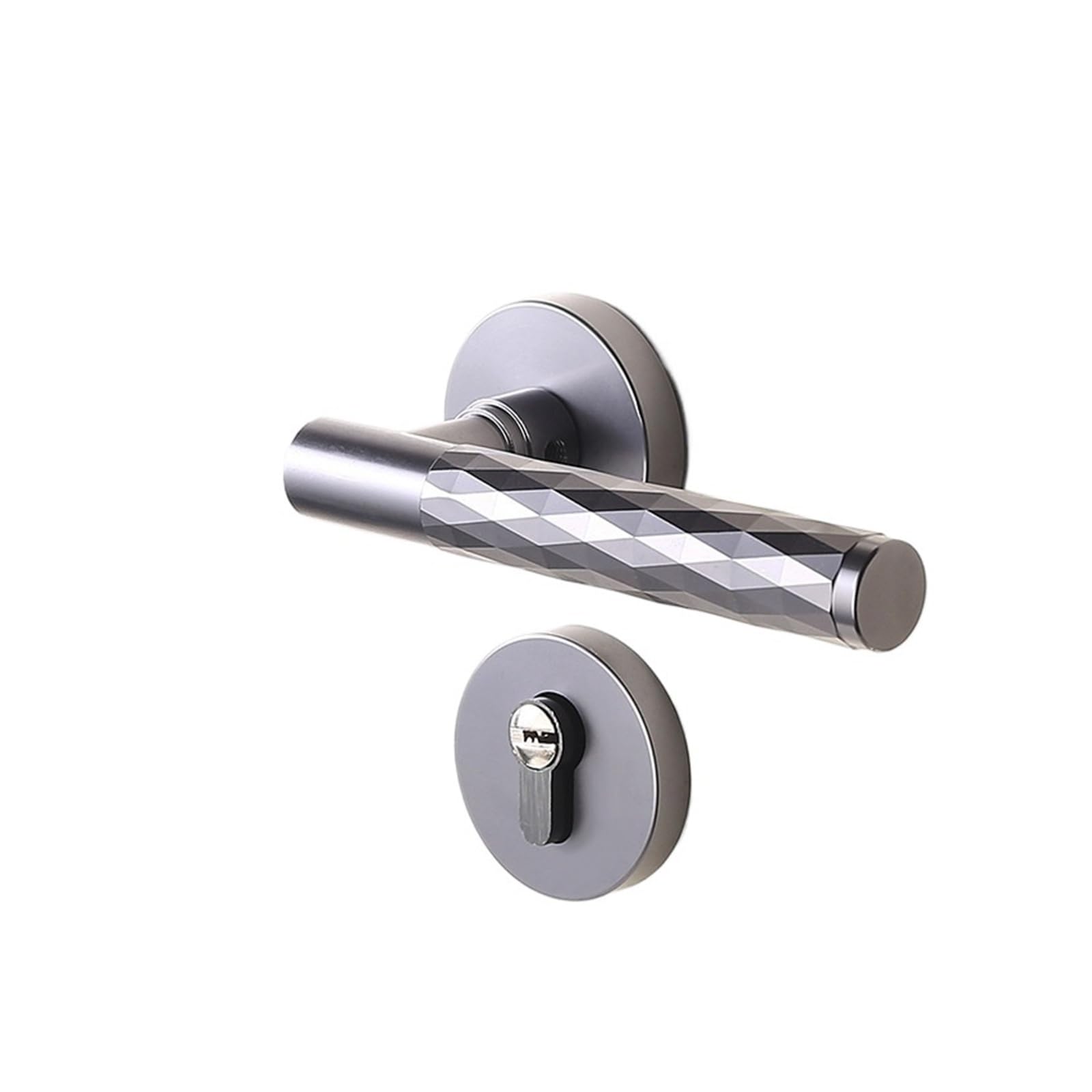 FBXRXZFPJ Indoor Bedroom Household Silent Wooden Door Lock Handle(Grey)