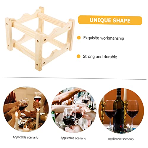 Soporte moderno para botellas de vino de madera pequeño miniatura 5