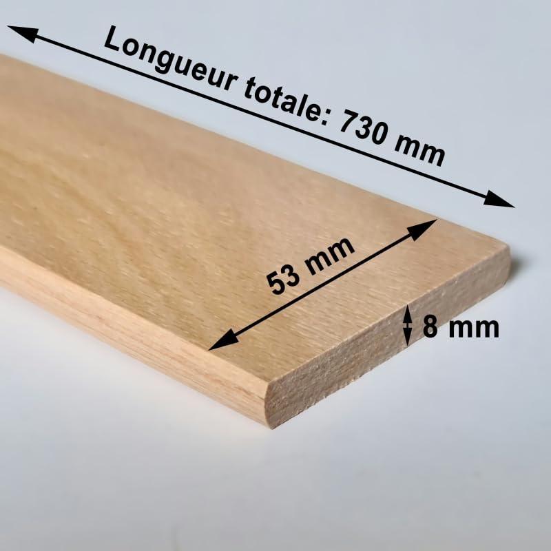 Lote 3 Lamas De Haya Para Somier - 73x5.3x0.8 Cm, 7 Capas, Curvadas Para Mayor Confort
