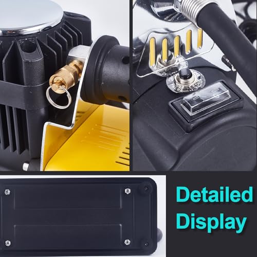 Image of Heavy Duty Air Compressor Kit,Offroad Air Compressor for Truck, Air Pump Max 150PSI for Heavy Duty Car, SUV 4x4 Vehicle RV SUV Tire
