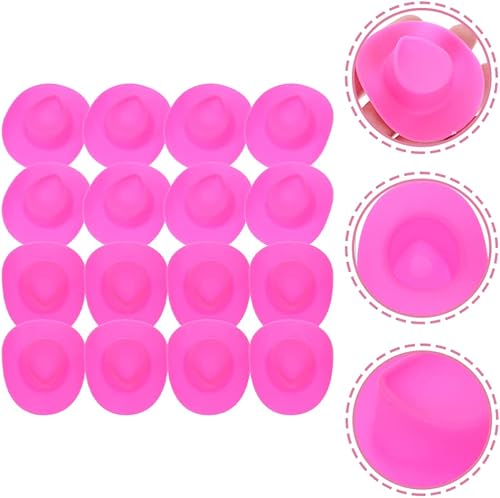Miniatura 4 de Toddmomy 20 unidades de mini sombreros de vaquero con estampado de vaca, pequeño sombrero de vaquera, decoración de cupcakes, sombrero de muñeca