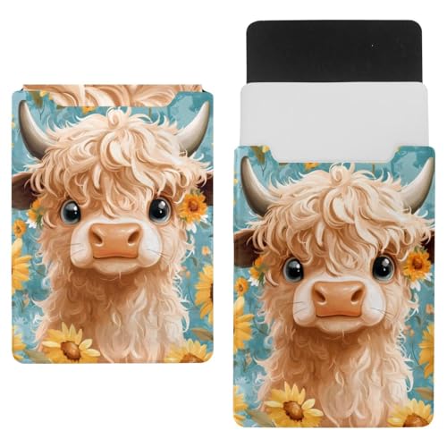 Housse pour ordinateur portable au motif vache des Highlands rustique et élégant