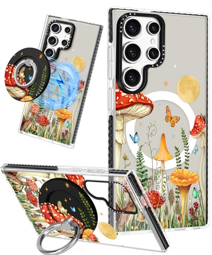 Coque Galaxy S25 Ultra Magsafe avec support anneau et protection antichoc TPU