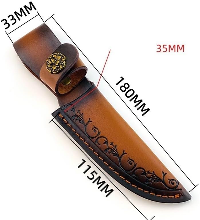 1PC Knife Sheath for Belt, Cowhide Leather Protective Cover with Snap Closure Fits for Home, Kitchen, Outdoor