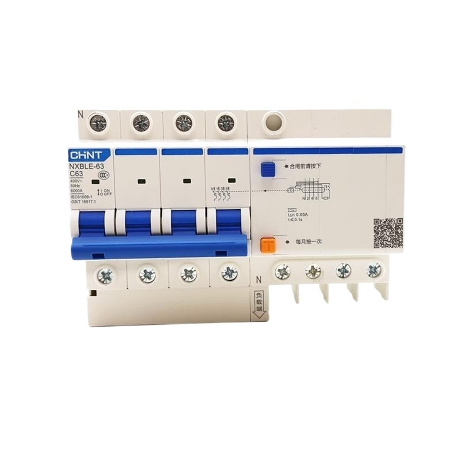 Disjoncteur différentiel NXBLE-32 4P 30 mA courbe C 10A 16A 20A 25A 32A