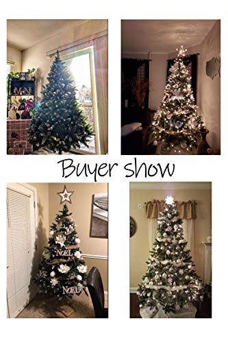Artificial Christmas Tree 5/6/7/7.5 Foot Flocked Snow Trees With Pine Cone Decoration Unlit #TOP1