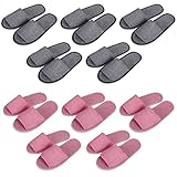 Tianmao Einweg Hausschuhe 10 Paar ,/Einweg Pantoffeln Home rutschfeste Gästepantoffeln , Hotel Schlappen für Damen, Herren, 5st Pink 5st Grau, Einheitsgröße