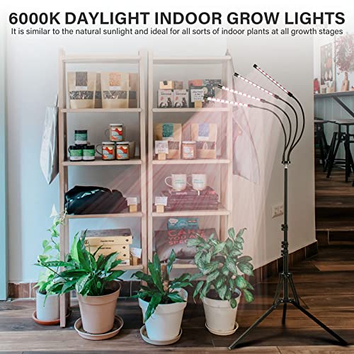 Ipower 108 Led Grow Lamp With Full Spectrum For Indoor Plants, Adjustabletripod And Gooseneck, 3 Light Modes&10 Dimmable Levels, Auto 4H/8H/12H Timer #TOP6