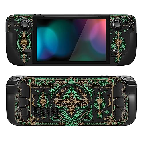PlayVital Full Set Protective Skin Decal for Steam Deck LCD, Custom Stickers Vinyl Cover for Steam Deck OLED - Totem of Kingdom